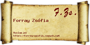 Forray Zsófia névjegykártya