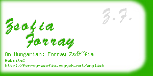 zsofia forray business card